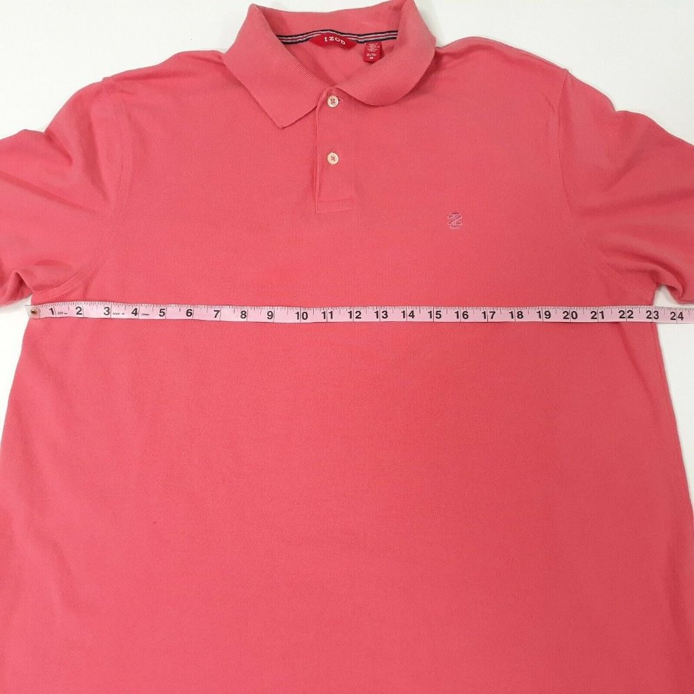 Izod Men's Coral Short Sleeve Collared Button Golf Casual Polo Shirt Size XL - Picture 8 of 10